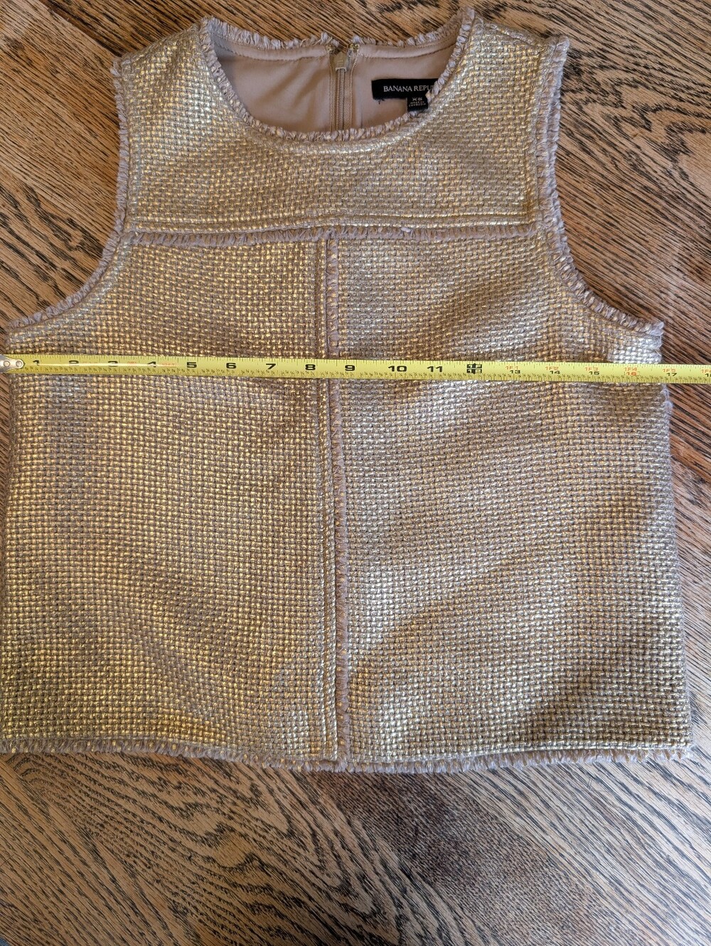Banana Republic Shimmery Gold Tweed Sleeveless Top